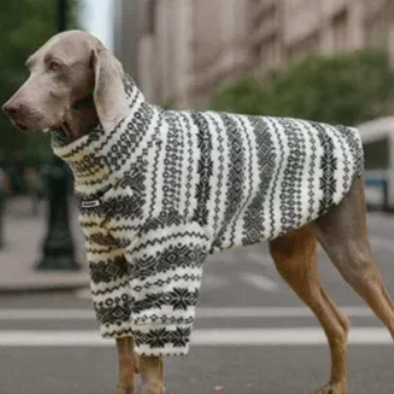 Hund använder gråvit värmande hund dress med två ben för större hundar