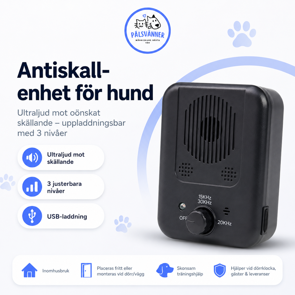 Antiskall-enhet för hund - effektiv träning mot skällande