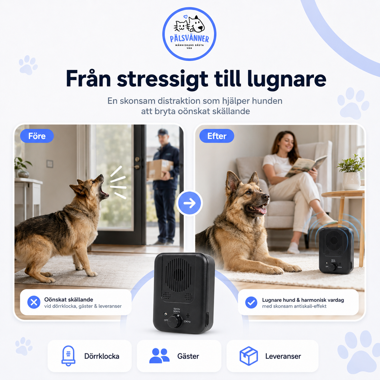 Antiskall-enhet för hund - effektiv träning mot skällande