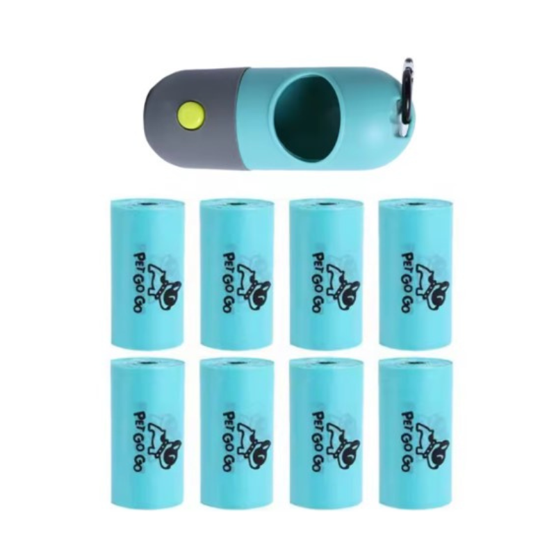 Avfallspåsar och hållare med LED-belysning Till hundpromenaden