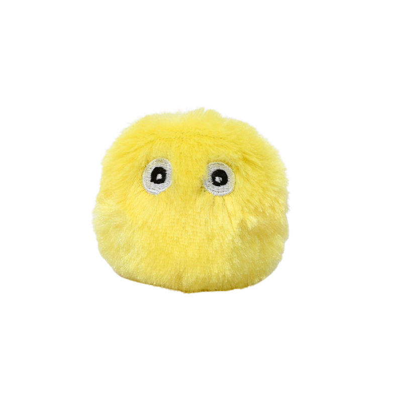 Gul fluffig kattleksak