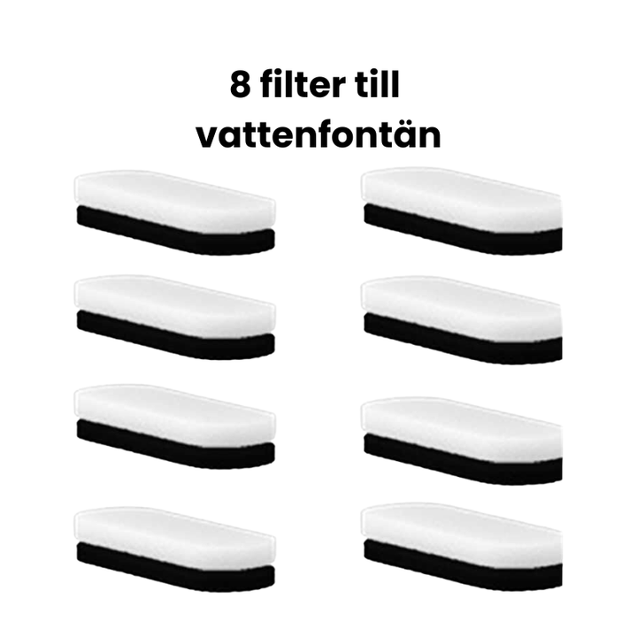 Åta svartvita filter till vattenfontän för husdjur