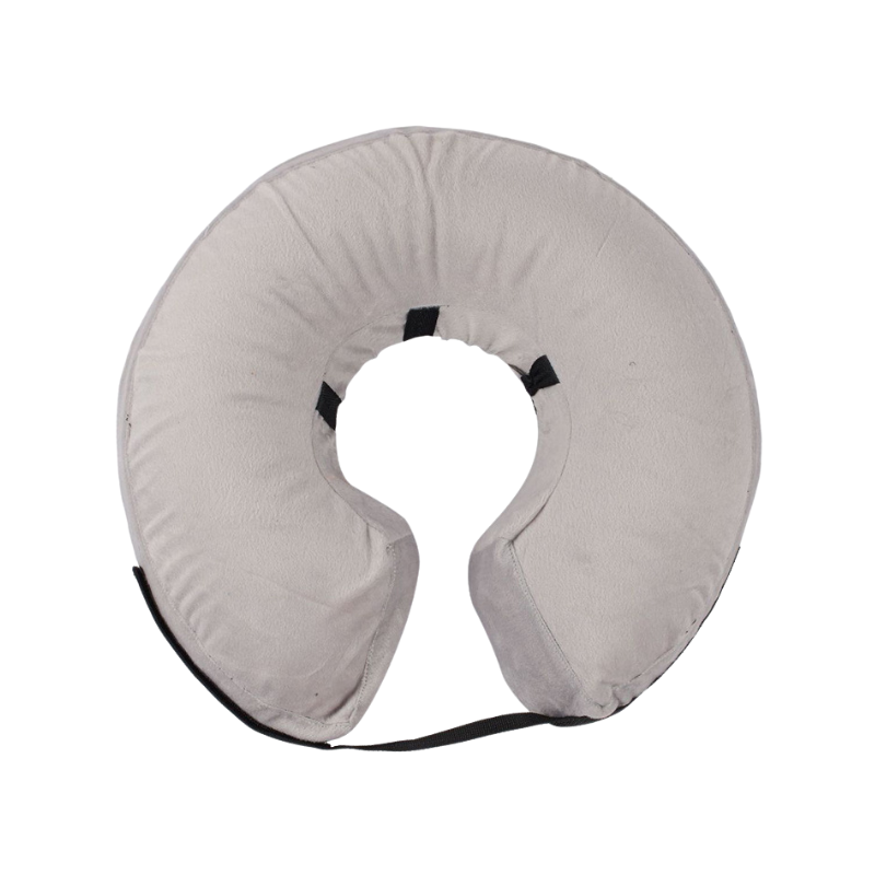 Grå uppblåsbar krage till husdjur