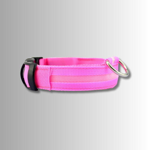 Rosa halsband med inbyggd LED
