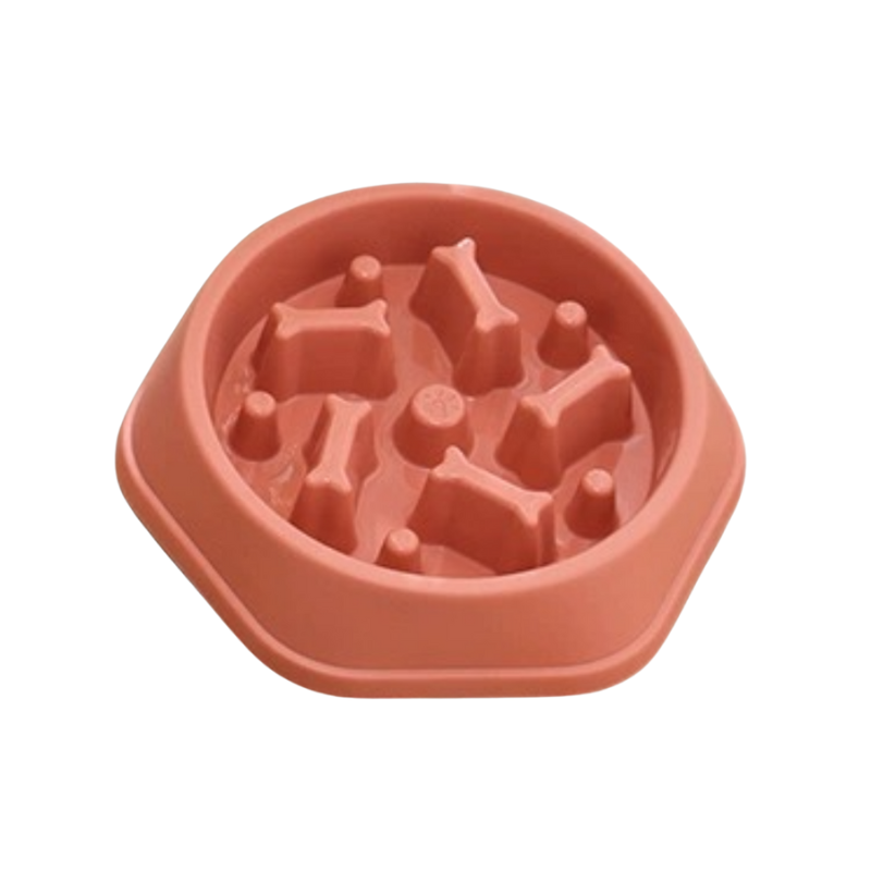 Röd matskål till hundar