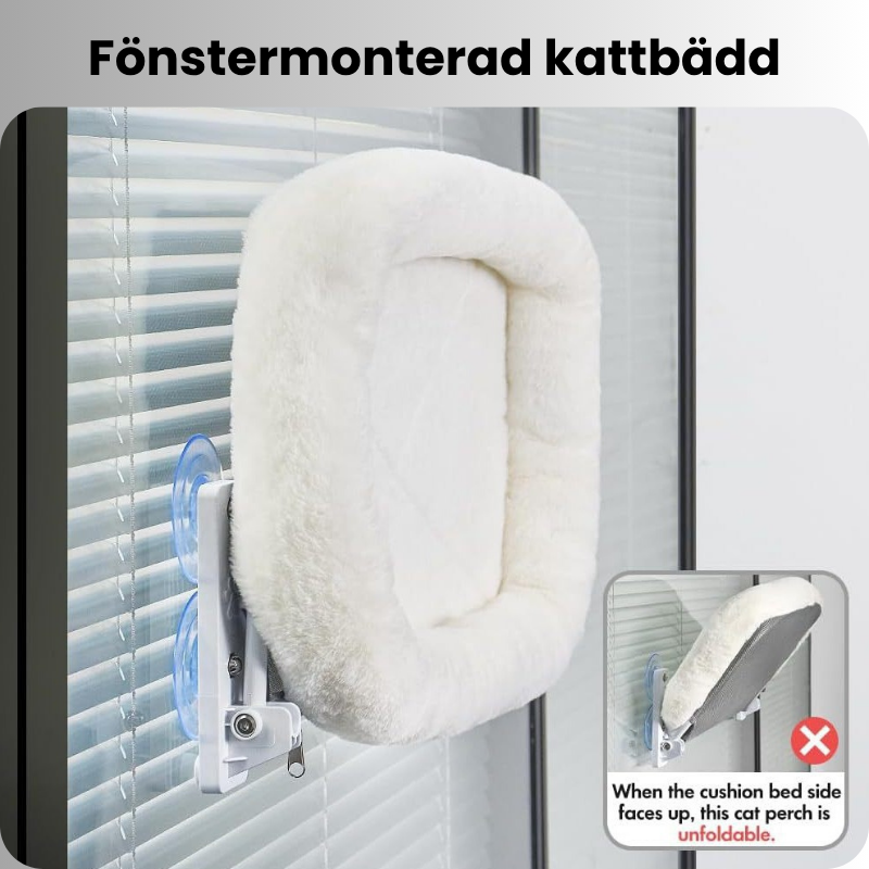 Fönsterbädd för katt - stabil hängbädd med sugproppar