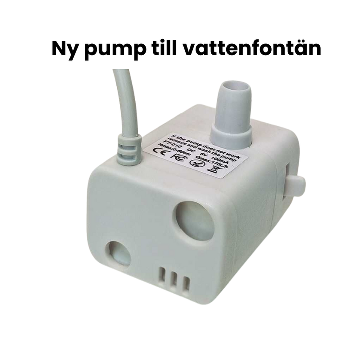 Grå pump till vattenfontän för husdjur