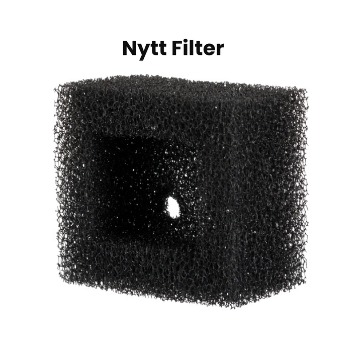 Svart filter till vattenfontän av keramik 
