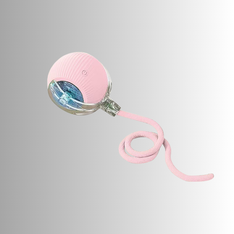 Rosa kattleksak spinnboll