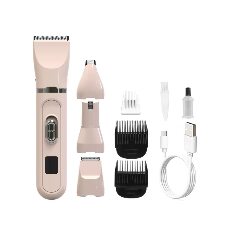 Rosa trimmerset för husdjur