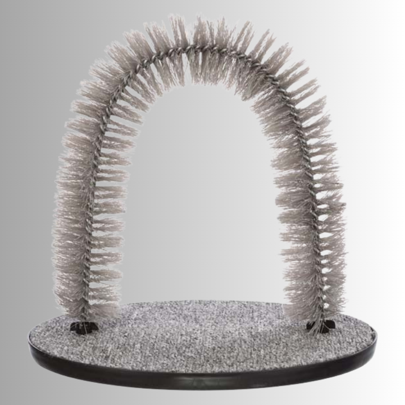 Massage och pälsbåge, katt, 36 × 33 cm, grå