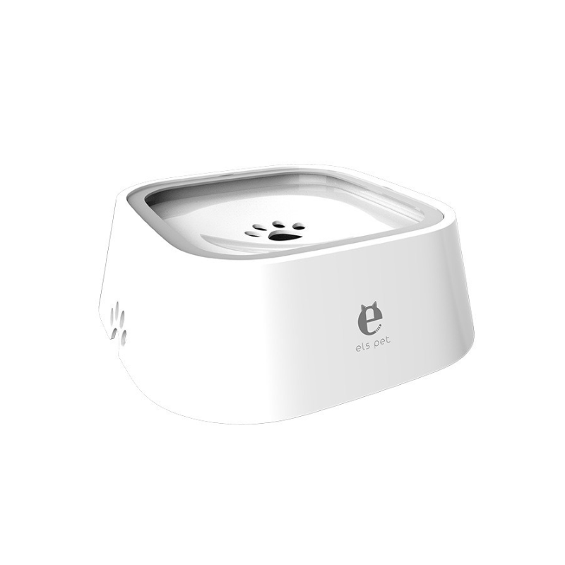 Vit vattenskål till husdjur